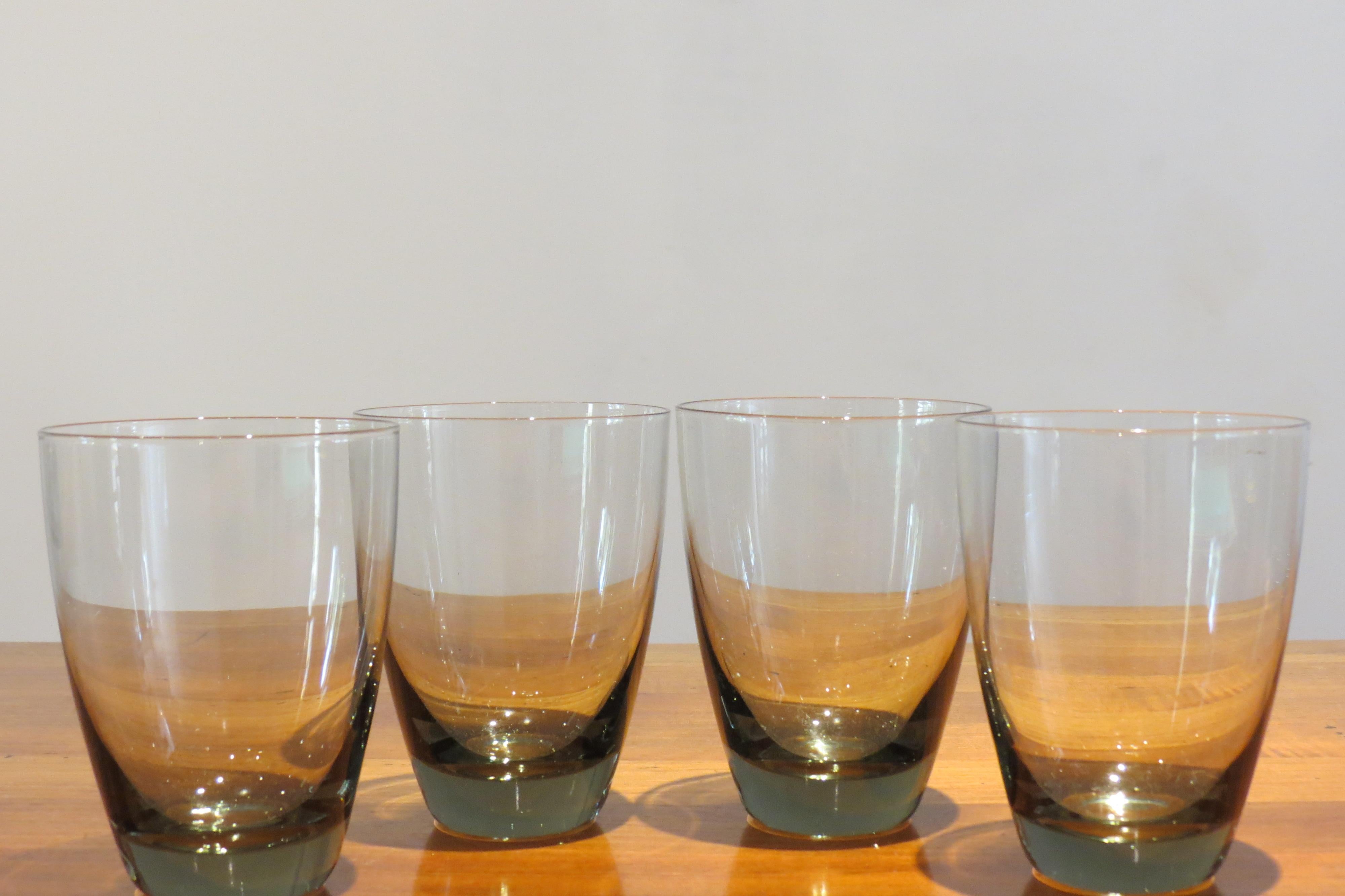 Set of 4 Vintage Danish Holmegaard Copenhagen Tumbler Glasses by Per Lutken 3