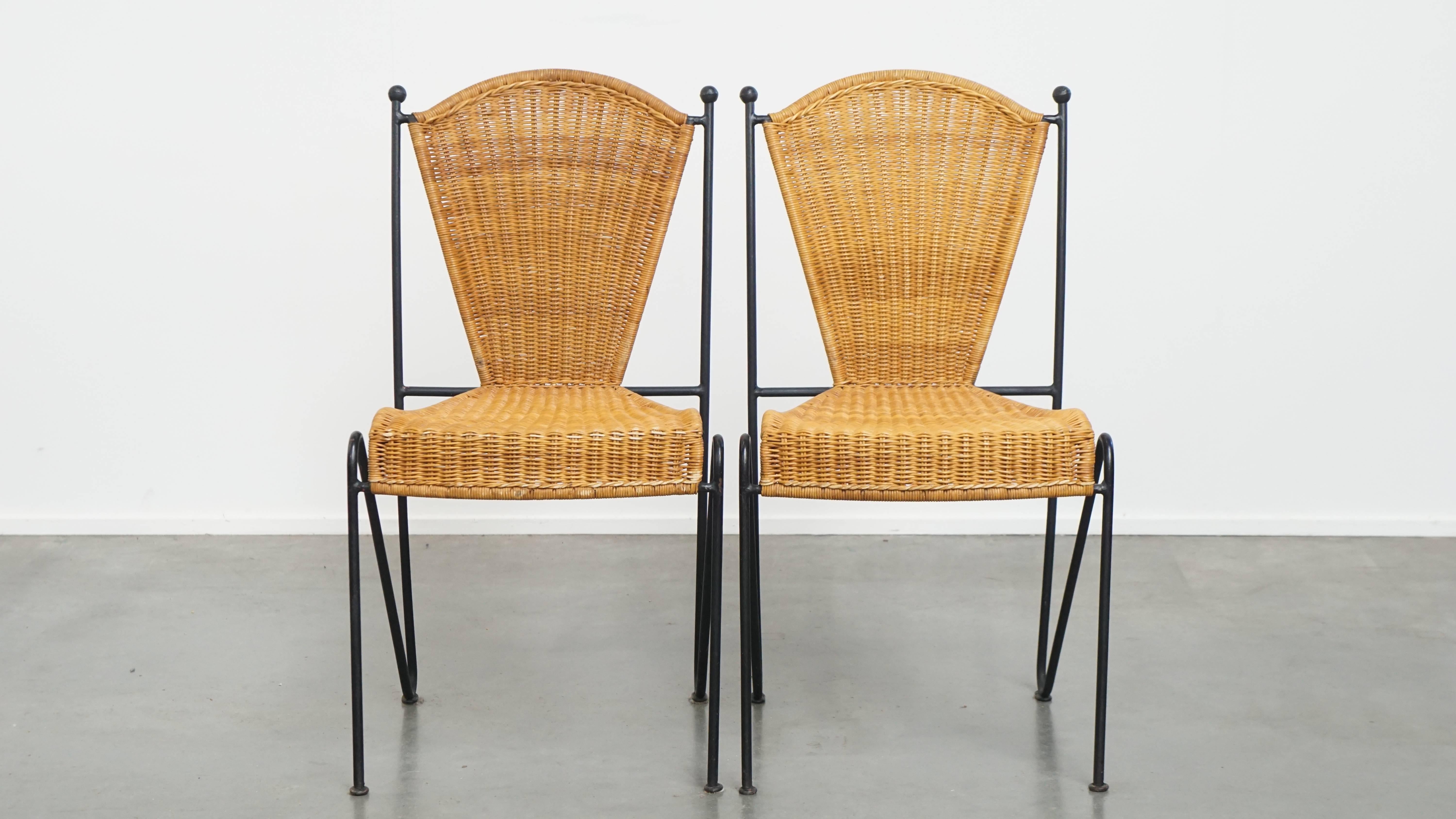Romano classico Set di 4 sedie da pranzo di design vintage di Frederick Weinberg in vendita
