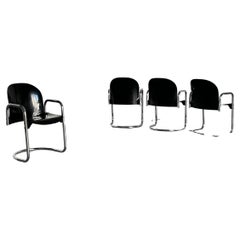 Set of 4 Retro 'Dialogo' Chairs by Afra and Tobia Scarpa for B&B Italia, 1970s