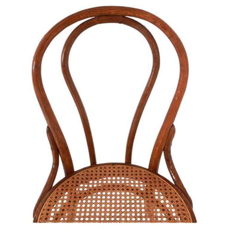 Mid-Century Modern Set of 4 vintage Dining Cafe Cane Bentwood Chairs by Thonet