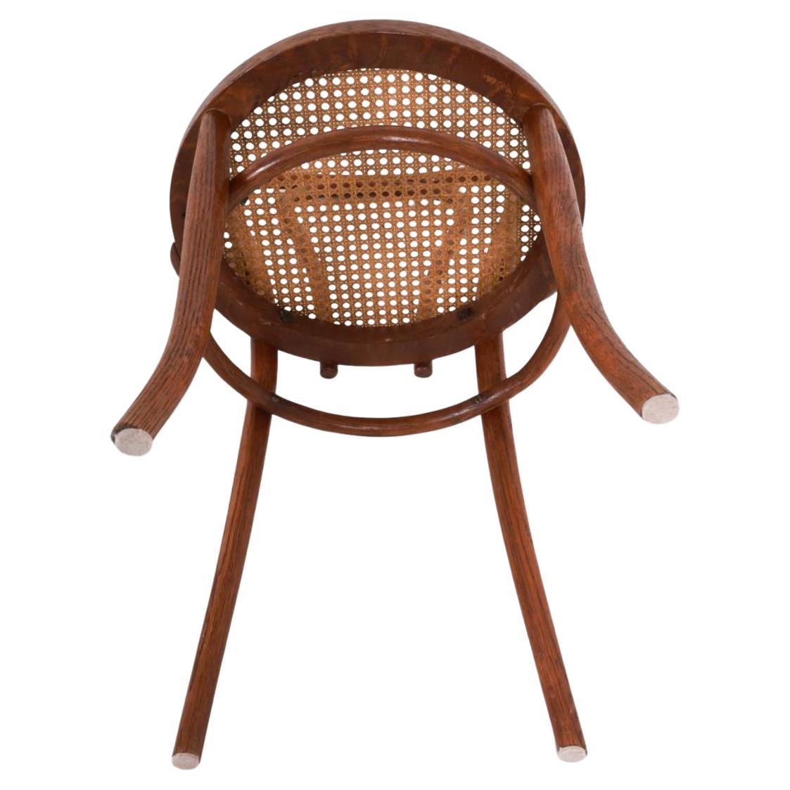 Polish Set of 4 vintage Dining Cafe Cane Bentwood Chairs by Thonet