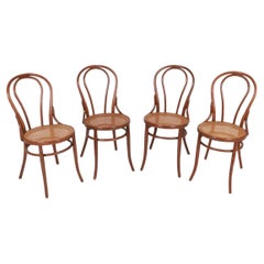 Set of 4 vintage Dining Cafe Cane Bentwood Chairs by Thonet