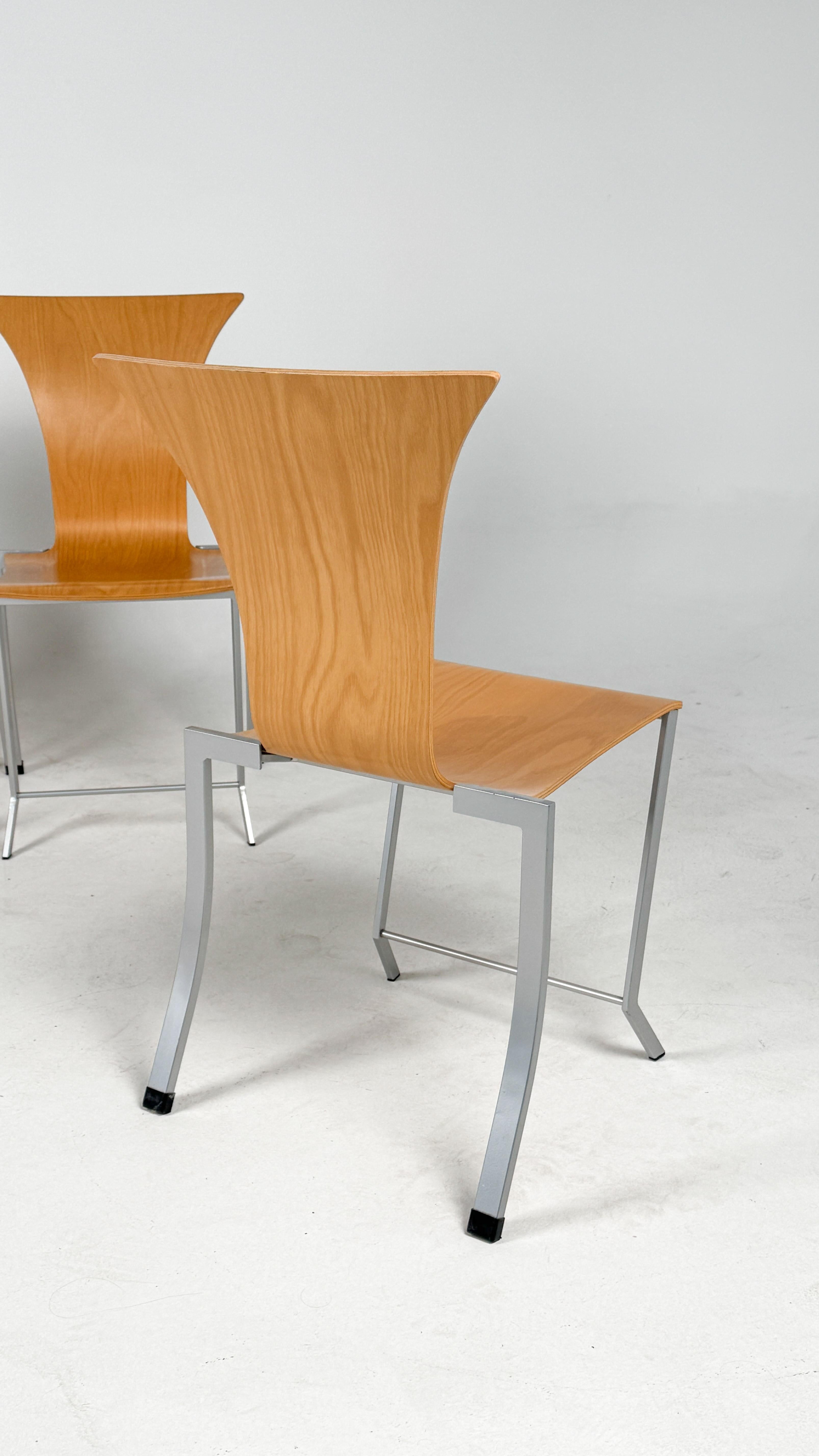 Ensemble de 4 chaises de salle à manger vintage Karl Friedrich Forster KFF en vente 3