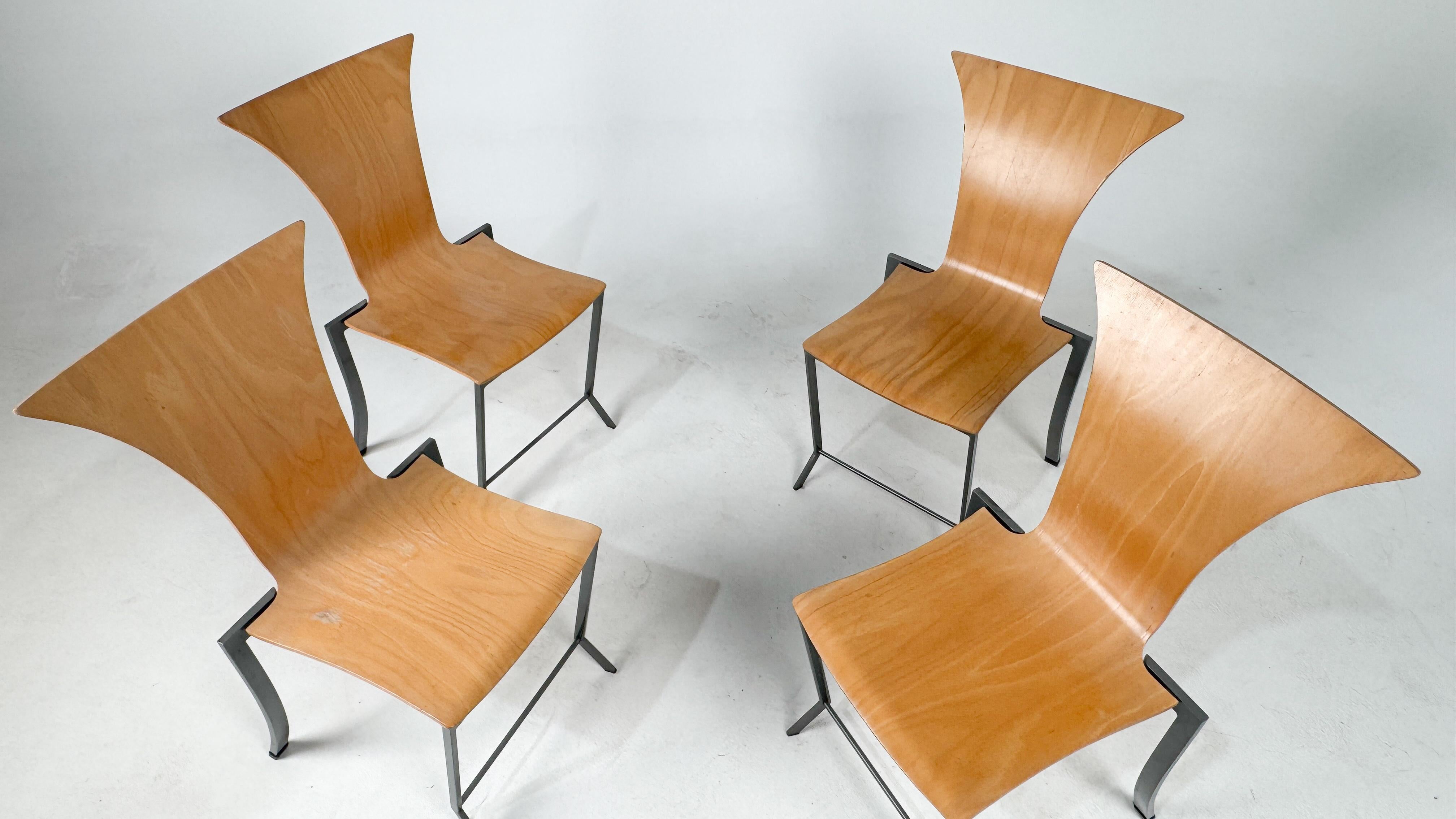 4er-Set Vintage-Esszimmerstühle von Karl Friedrich Forster KFF im Angebot 1