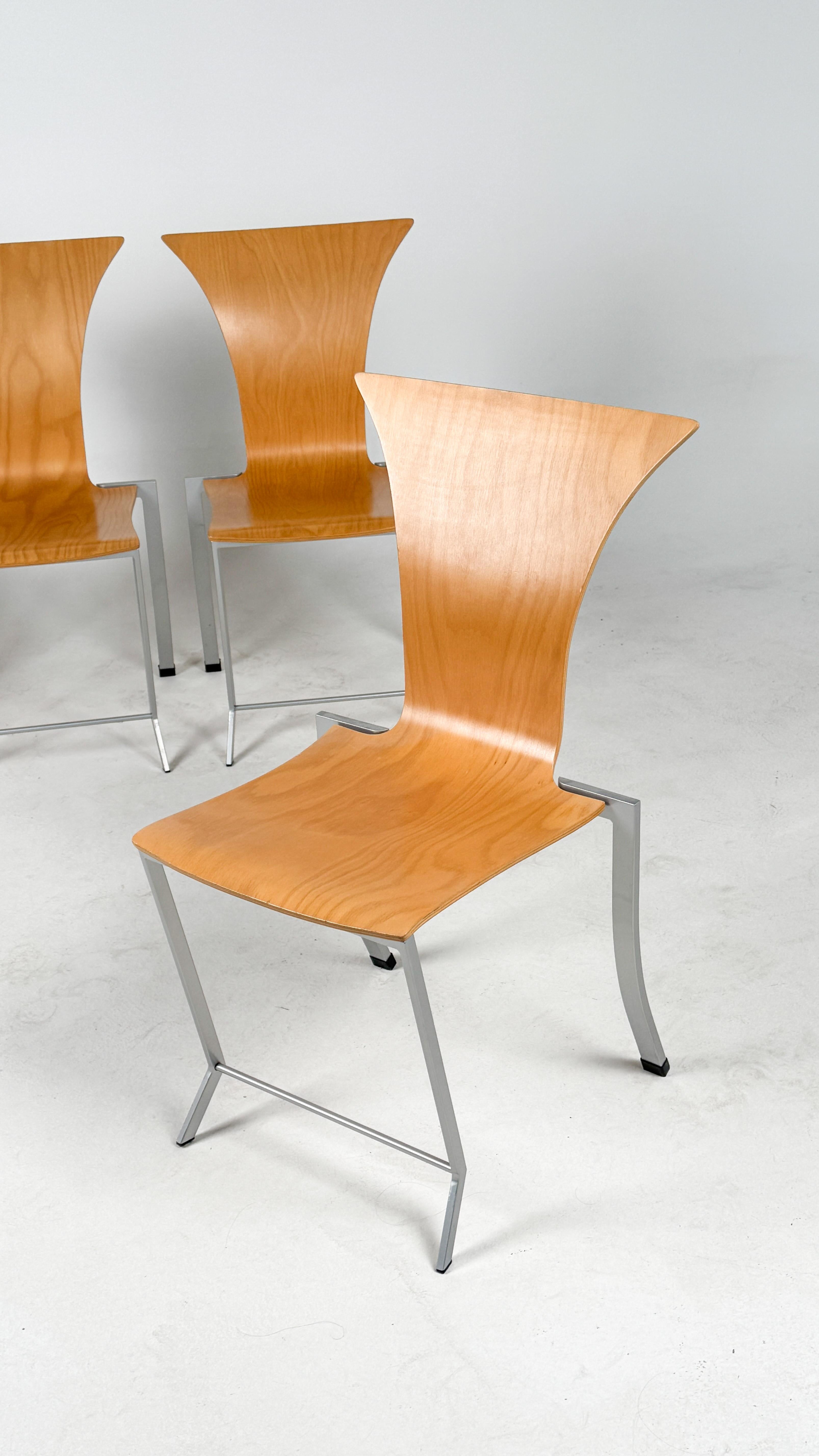 Ensemble de 4 chaises de salle à manger vintage Karl Friedrich Forster KFF en vente 2