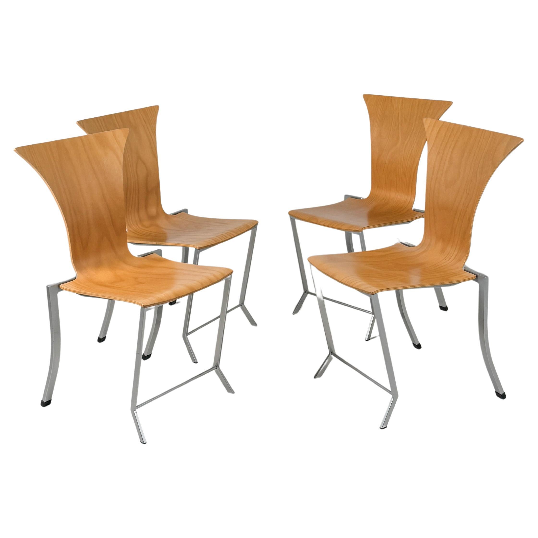 Set of 4 Vintage Dining Chair by Karl Friedrich Forster KFF