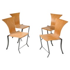 Ensemble de 4 chaises de salle à manger vintage Karl Friedrich Forster KFF