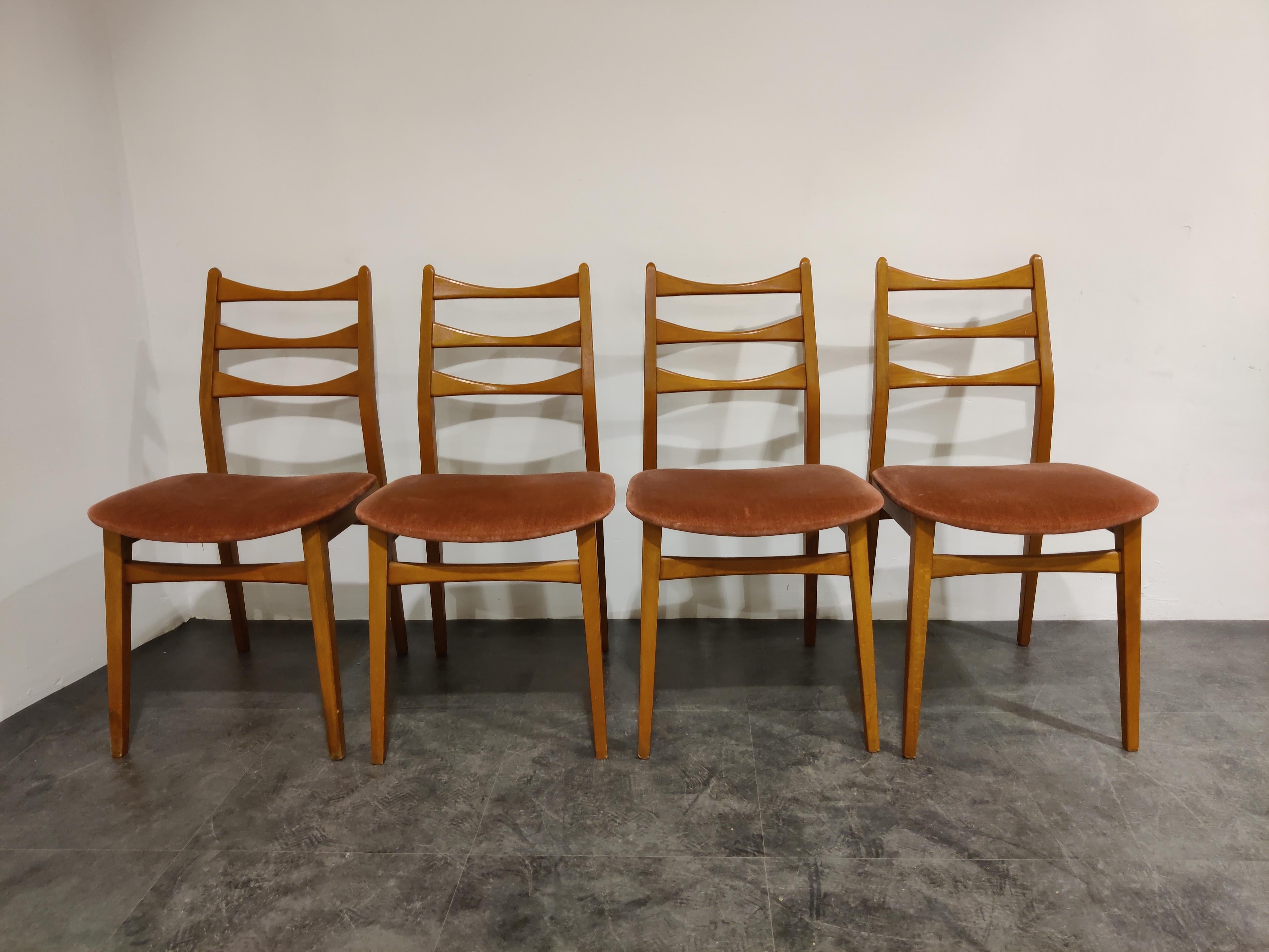 Scandinavian Modern Set of 4 Vintage Dining Chairs, 1960s