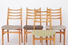 Set of 4 Vintage Dining Chairs 1970s Germany, Beech Wood Chairs, Restored