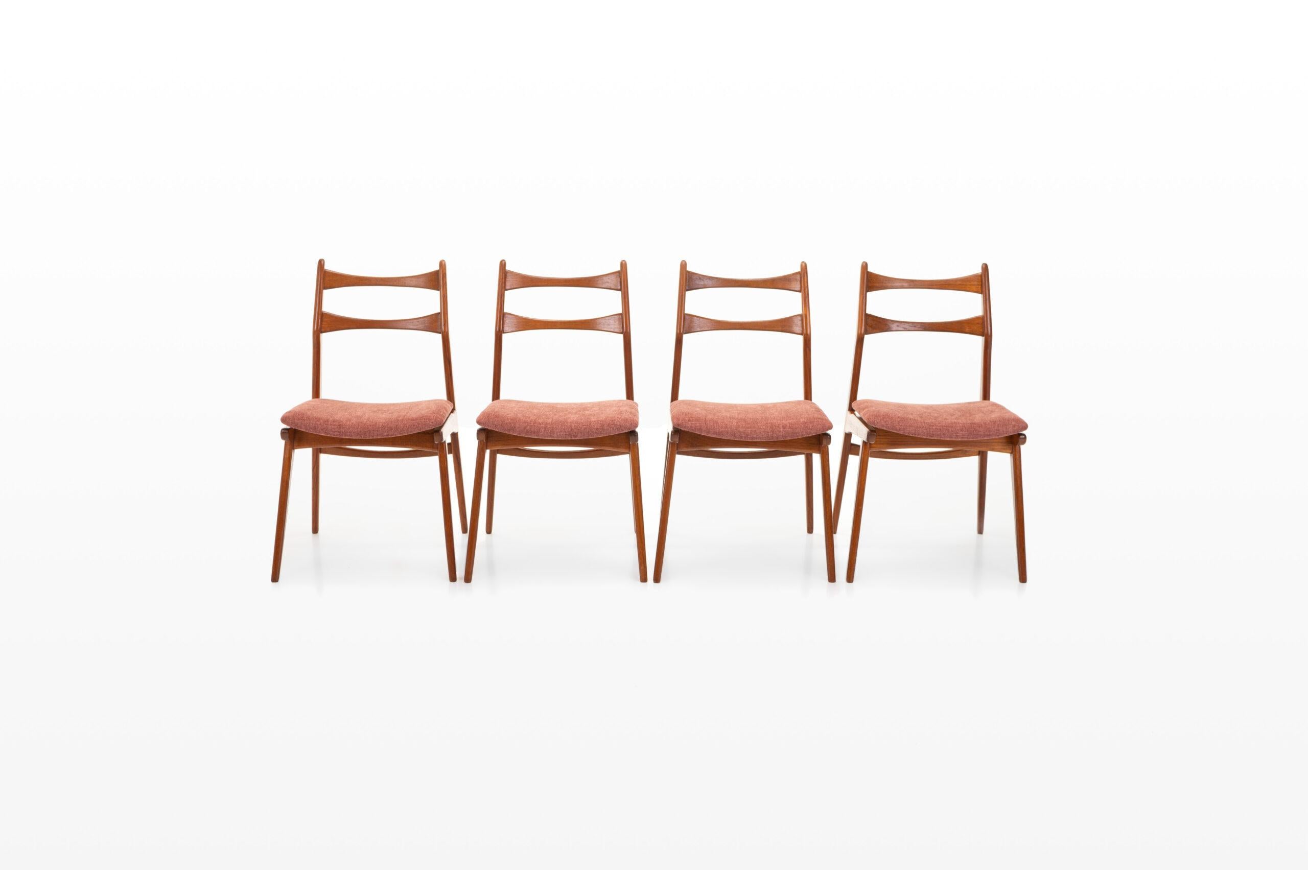 Beautiful set of four vintage dining chairs produced by Habeo, Germany 1960s. The seats have been reupholstered.