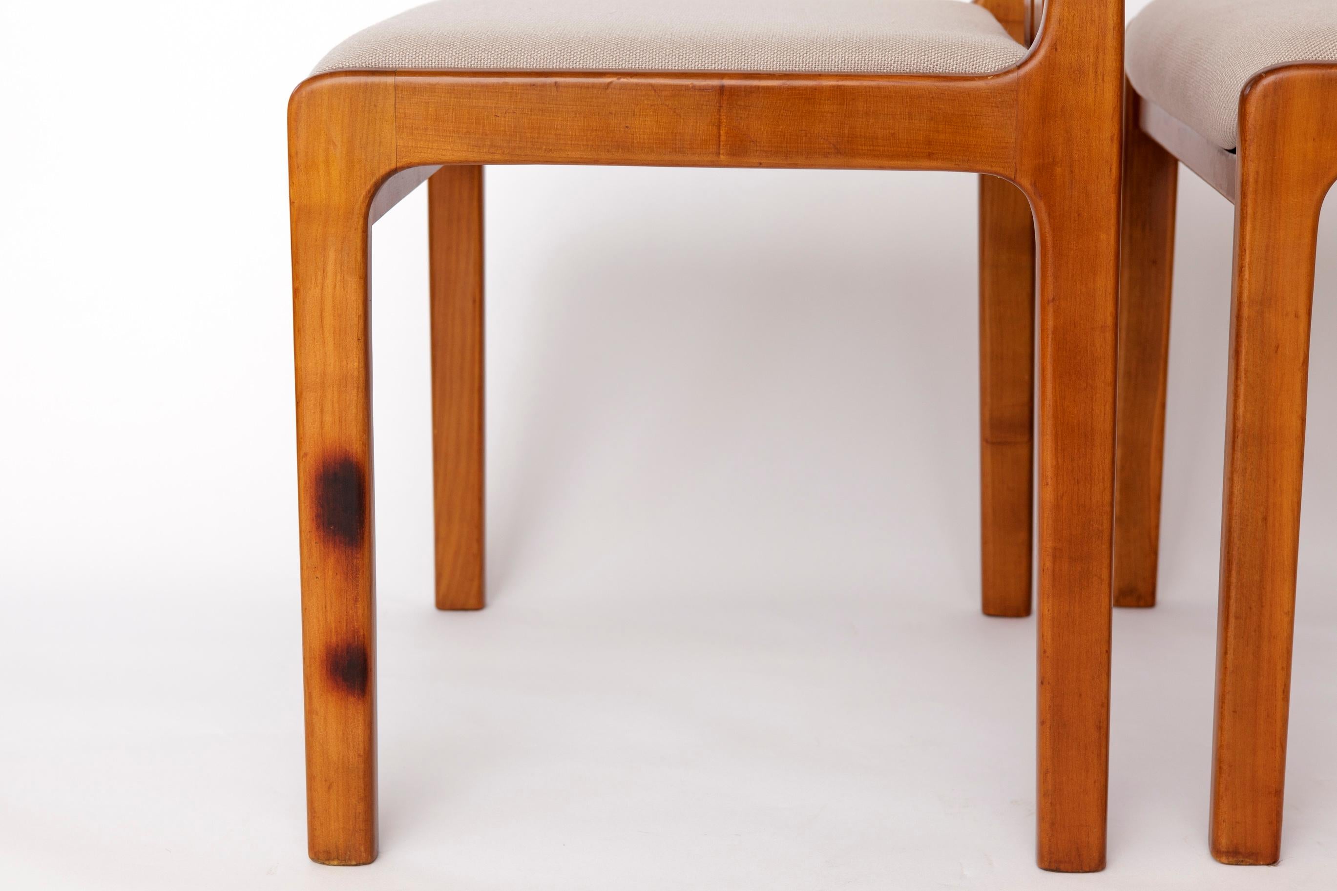 Poli Ensemble de 4 chaises de salle à manger Vintage By par Lübke - Allemagne 1970 - Bois de cerisier en vente