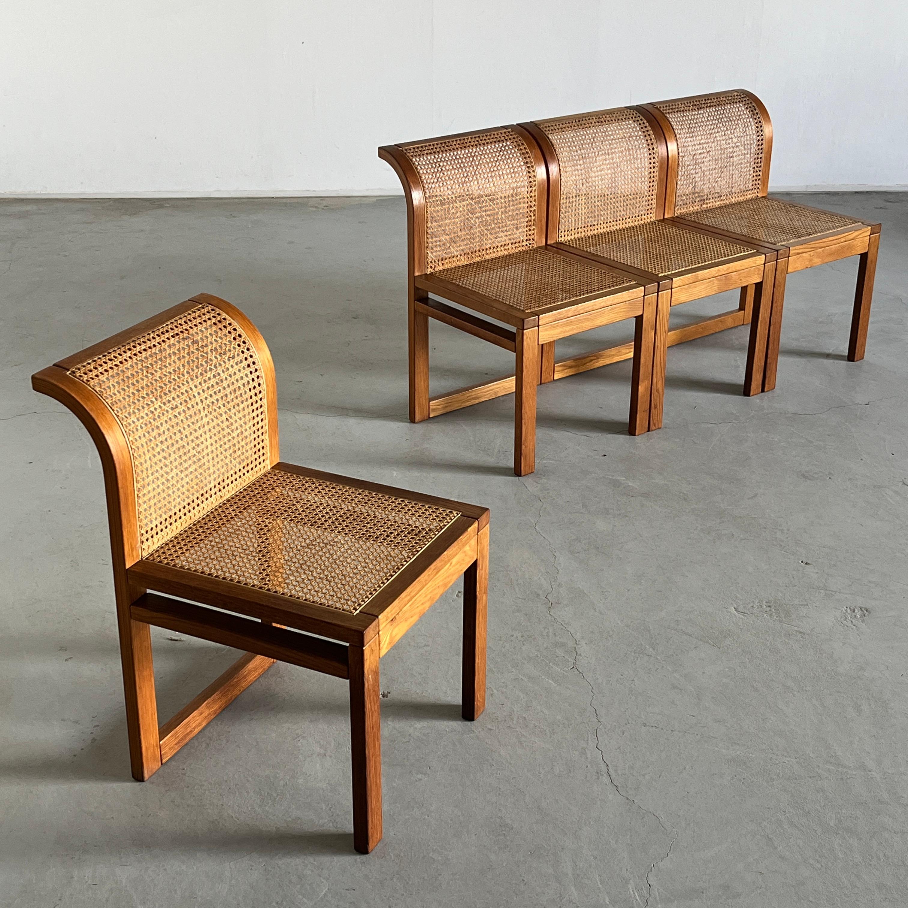 Set of 4 Vintage Dining Chairs by Luigi Massoni for Fratelli Boffi, 1970s Italy For Sale 4