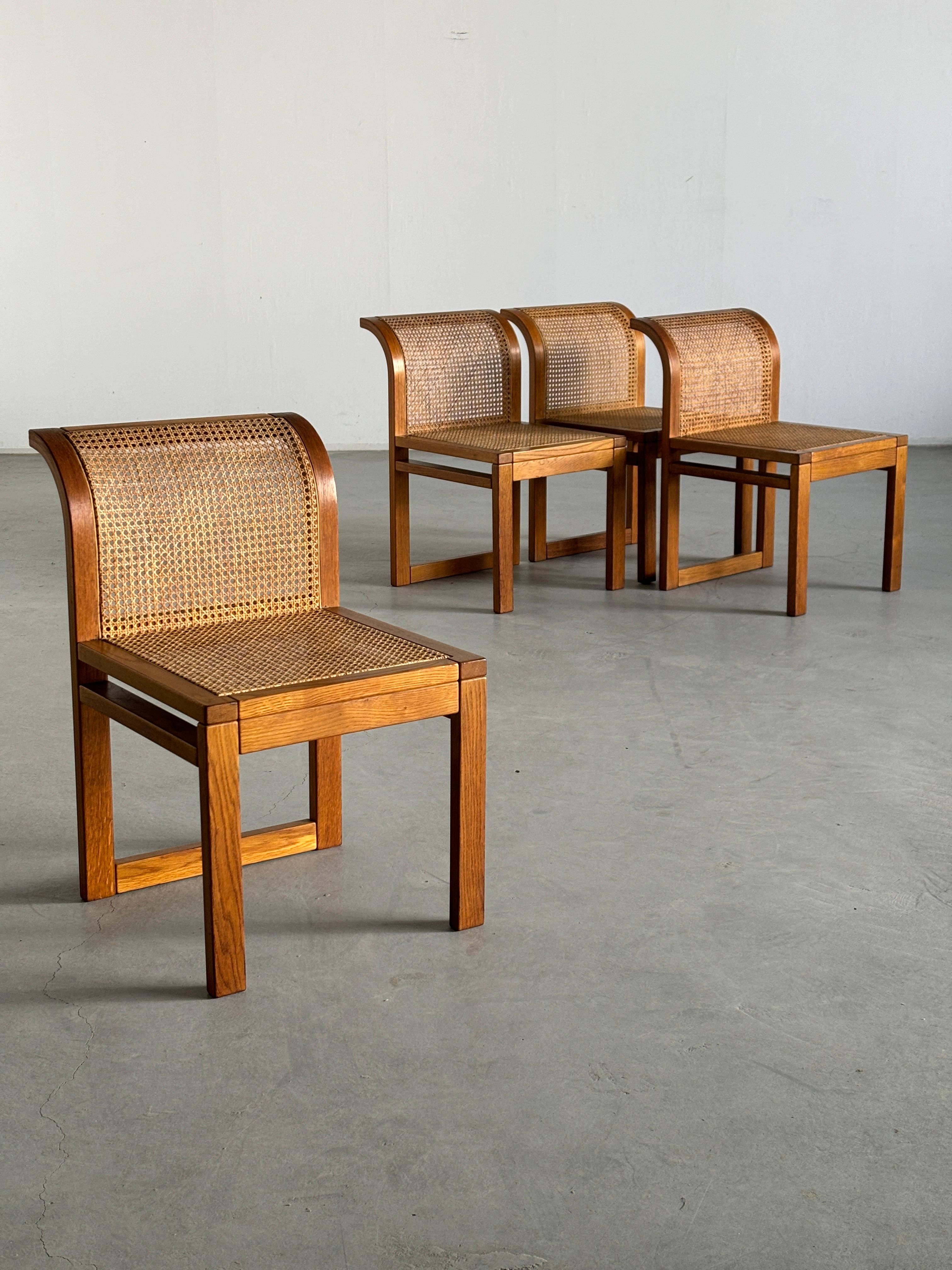 Italian Set of 4 Vintage Dining Chairs by Luigi Massoni for Fratelli Boffi, 1970s Italy For Sale