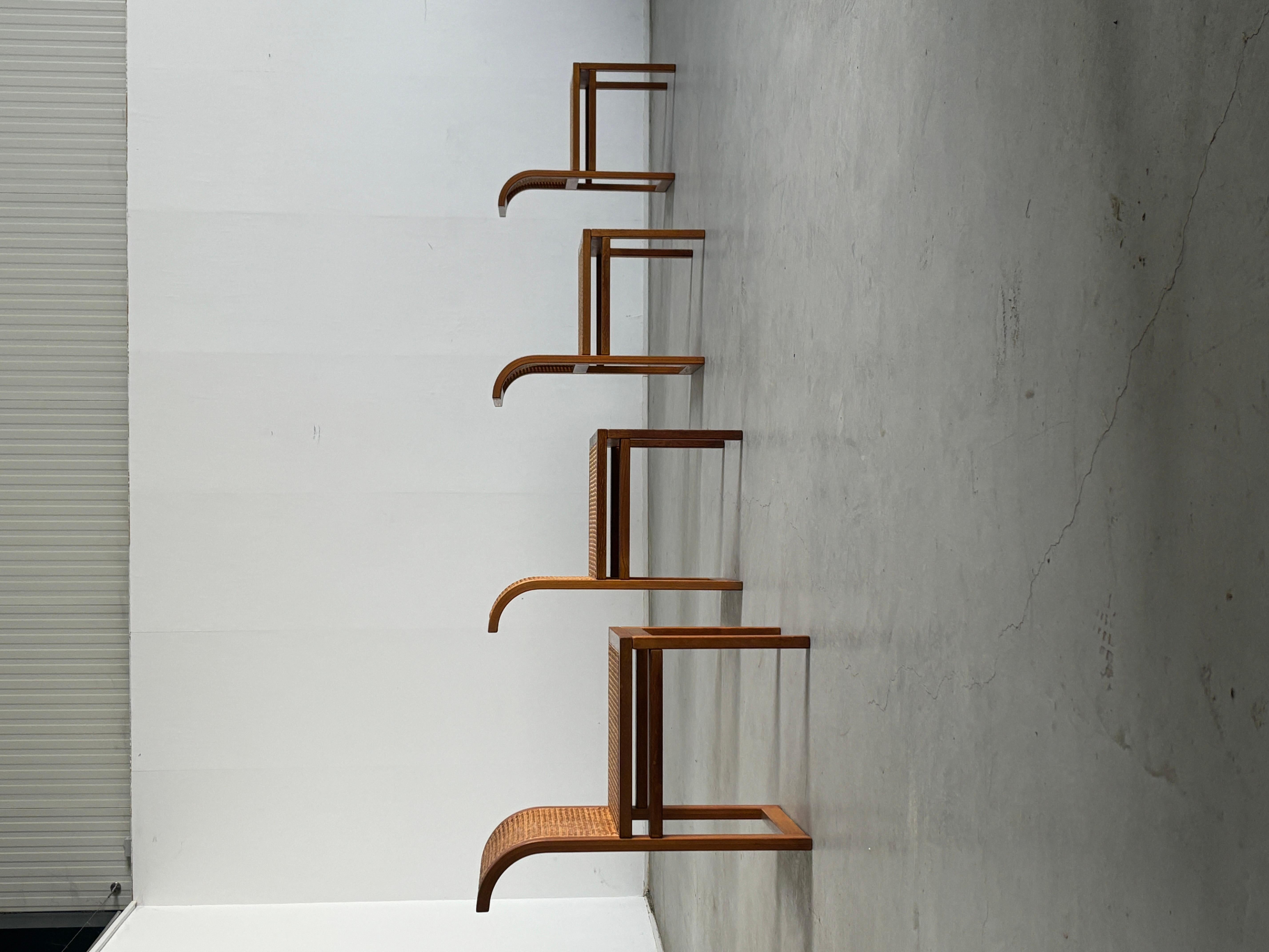 Late 20th Century Set of 4 Vintage Dining Chairs by Luigi Massoni for Fratelli Boffi, 1970s Italy For Sale