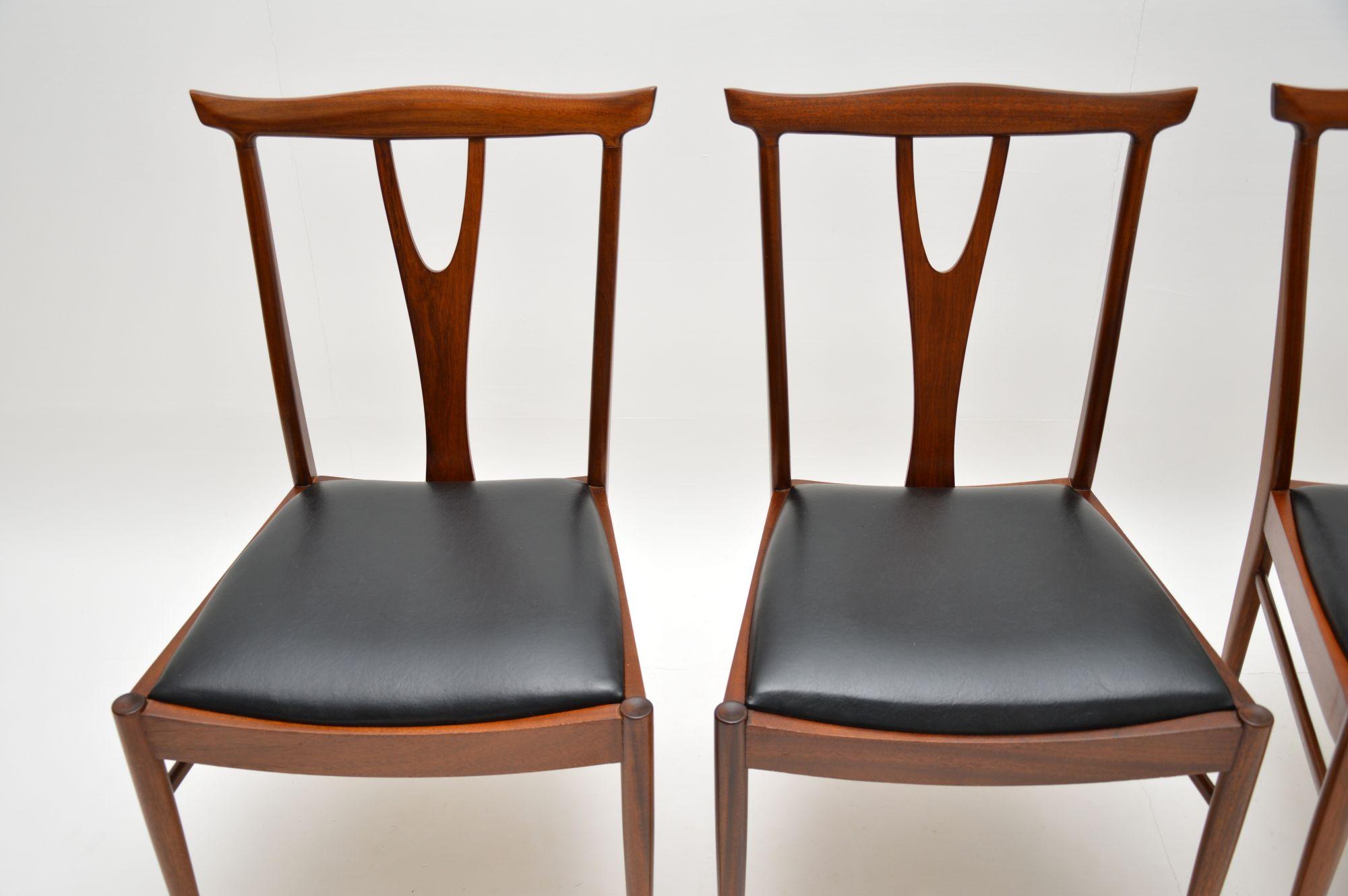 British Set of 4 Vintage Dining Chairs in Afromosia