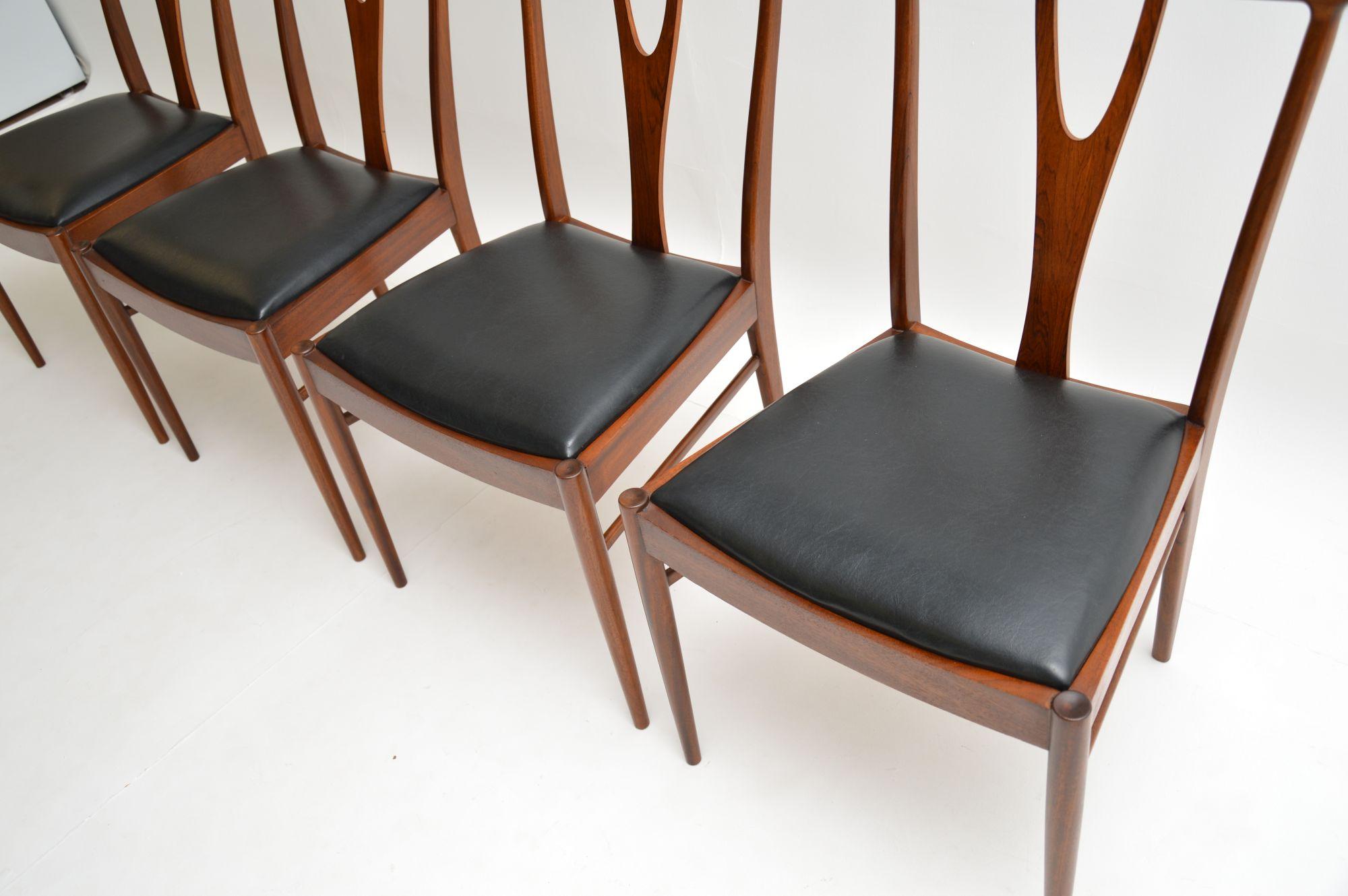 Wood Set of 4 Vintage Dining Chairs in Afromosia