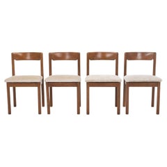 Juego de 4 sillas de comedor vintage de roble oscuro