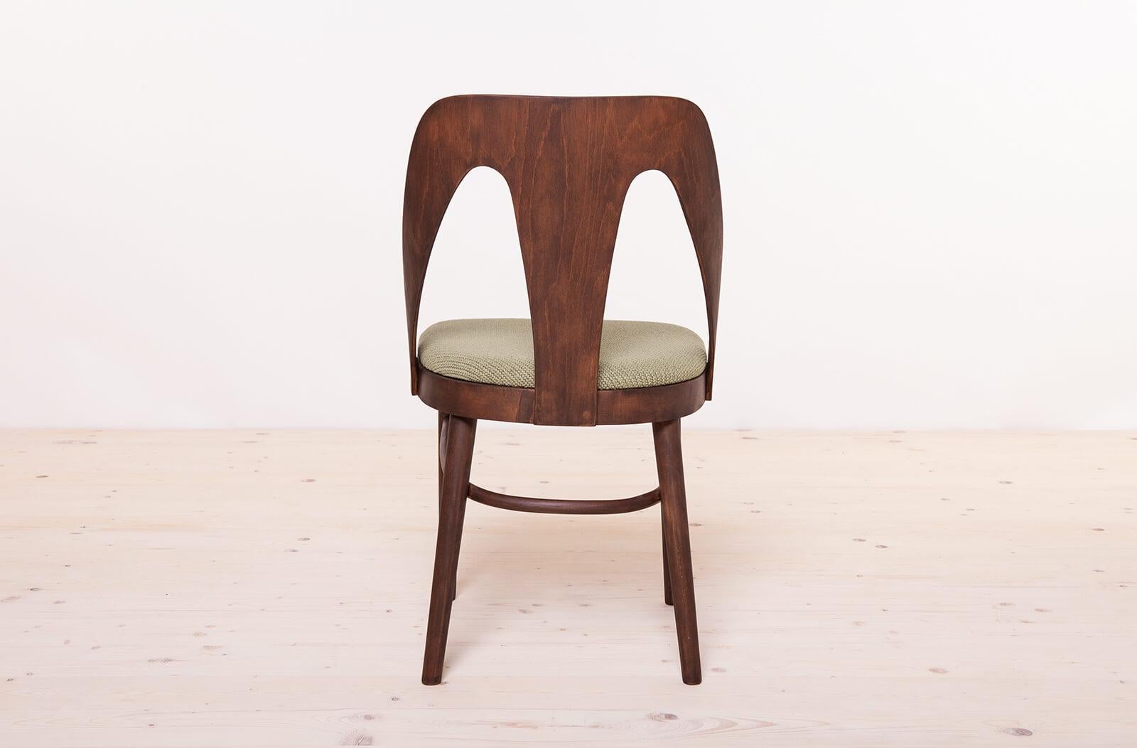 Set of 4 Vintage Dining Chairs in Sage Green Fabric by Kvadrat, FAMEG Radomsko 4