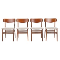 Set of 4 vintage dining chairs in teak, Denmark 1960s