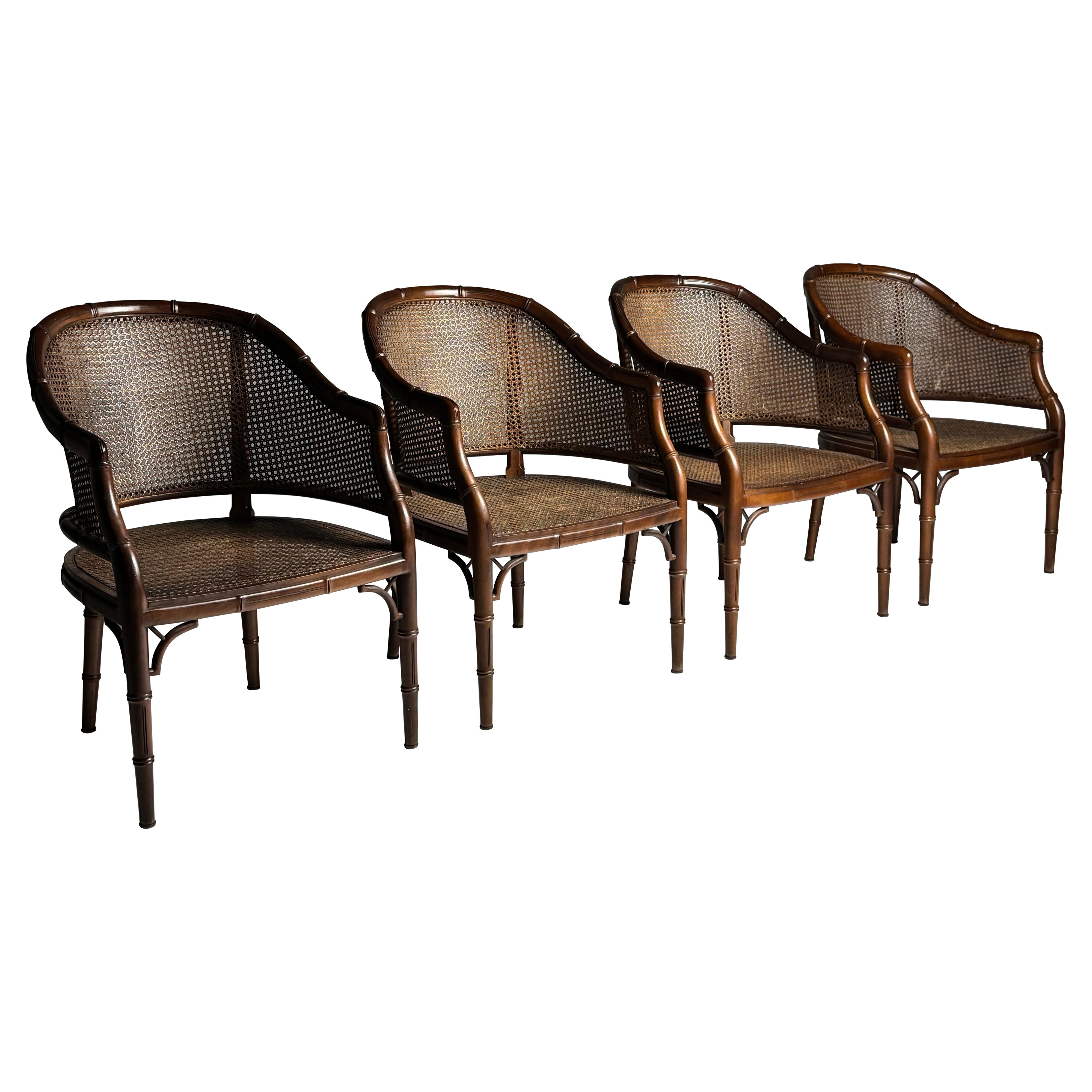 Set of 4 Vintage Faux Bamboo chairs