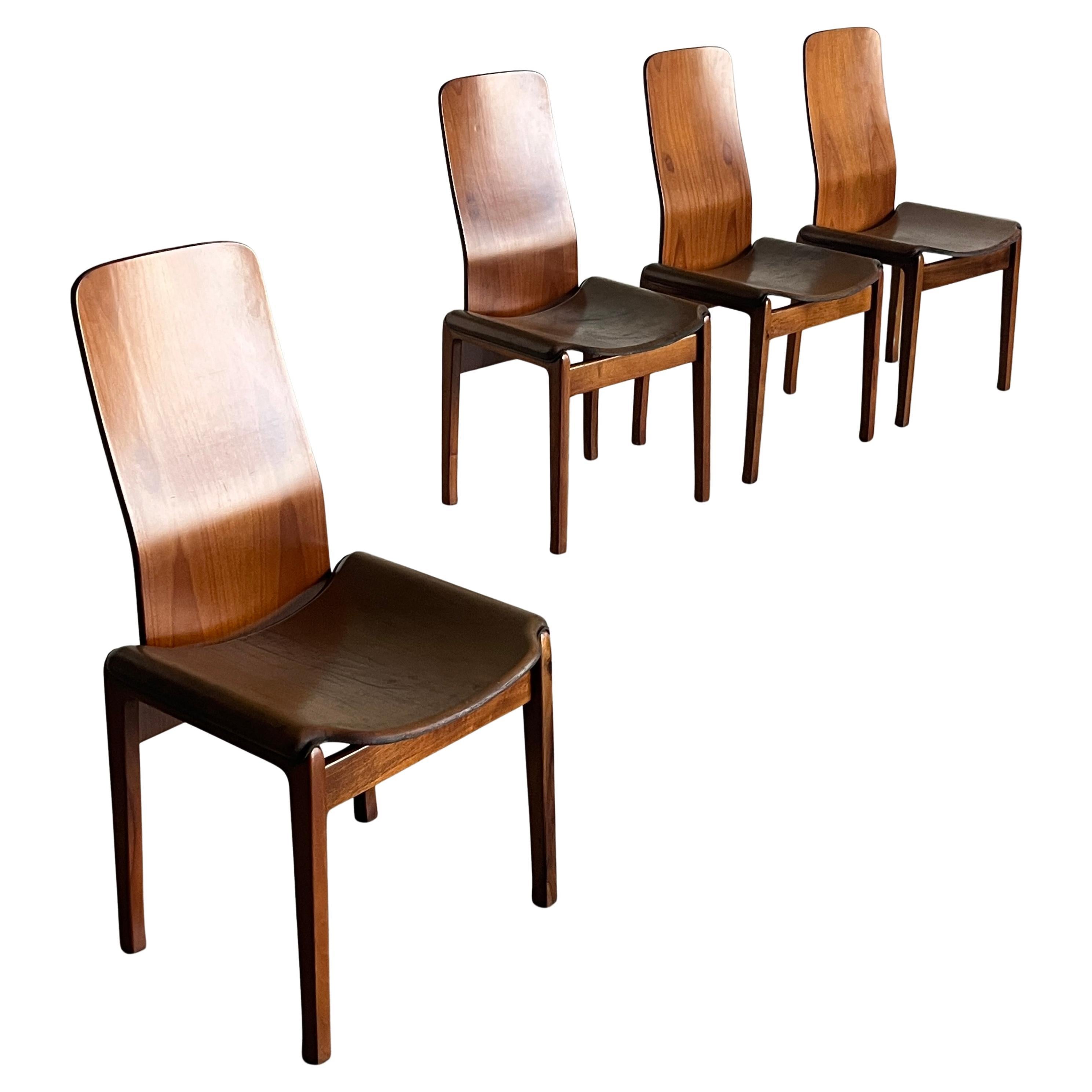Set di 4 sedie da pranzo vintage 'Fiorenza' di Tito Agnoli per Molteni, 1968 Italia