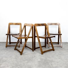 Ensemble de 4 chaises pliantes vintage d'Aldo Jacober pour Alberto Bazzani