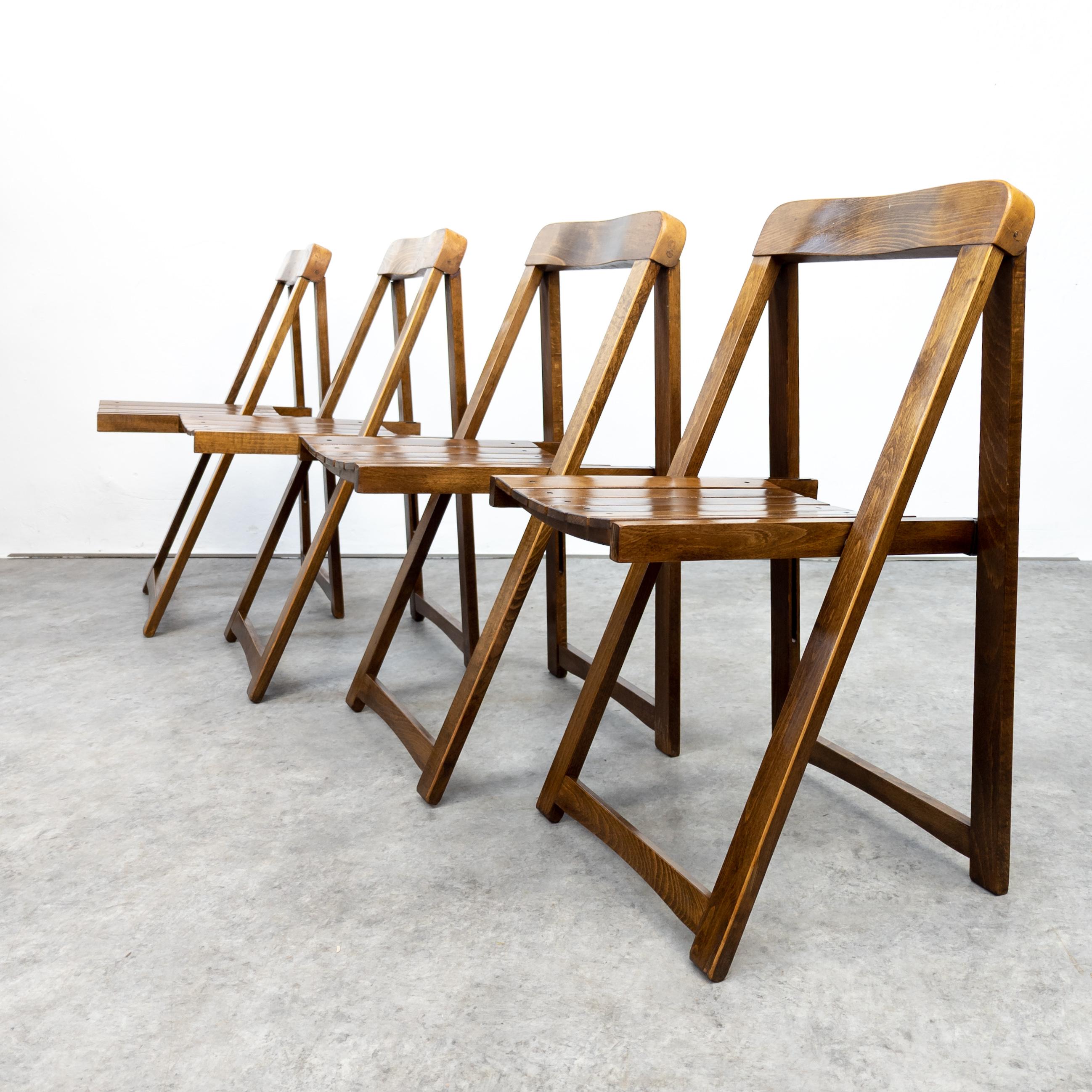 Italian Set of 4 Vintage Folding Chairs by Aldo Jacober for Alberto Bazzani