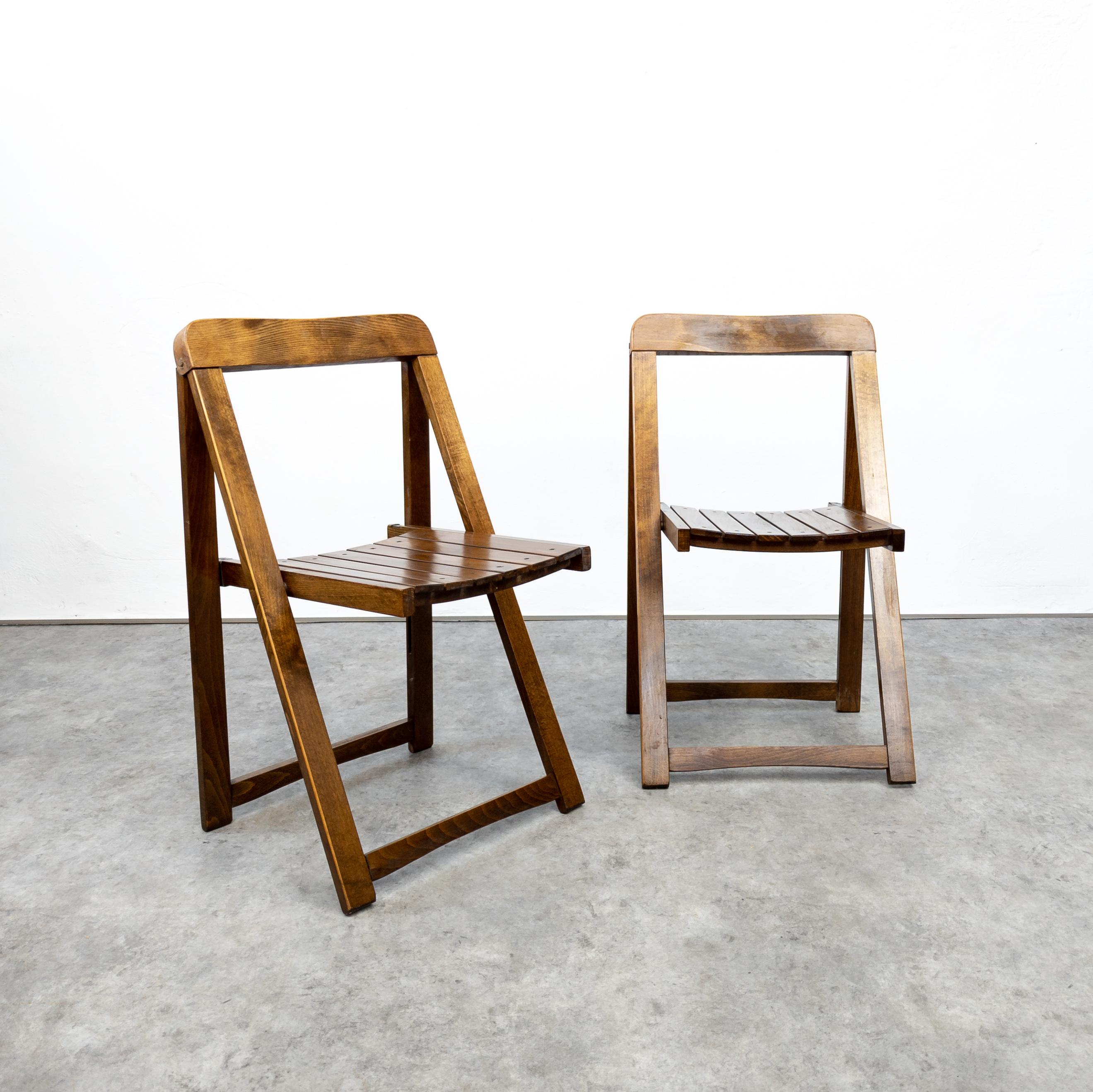 Mid-20th Century Set of 4 Vintage Folding Chairs by Aldo Jacober for Alberto Bazzani