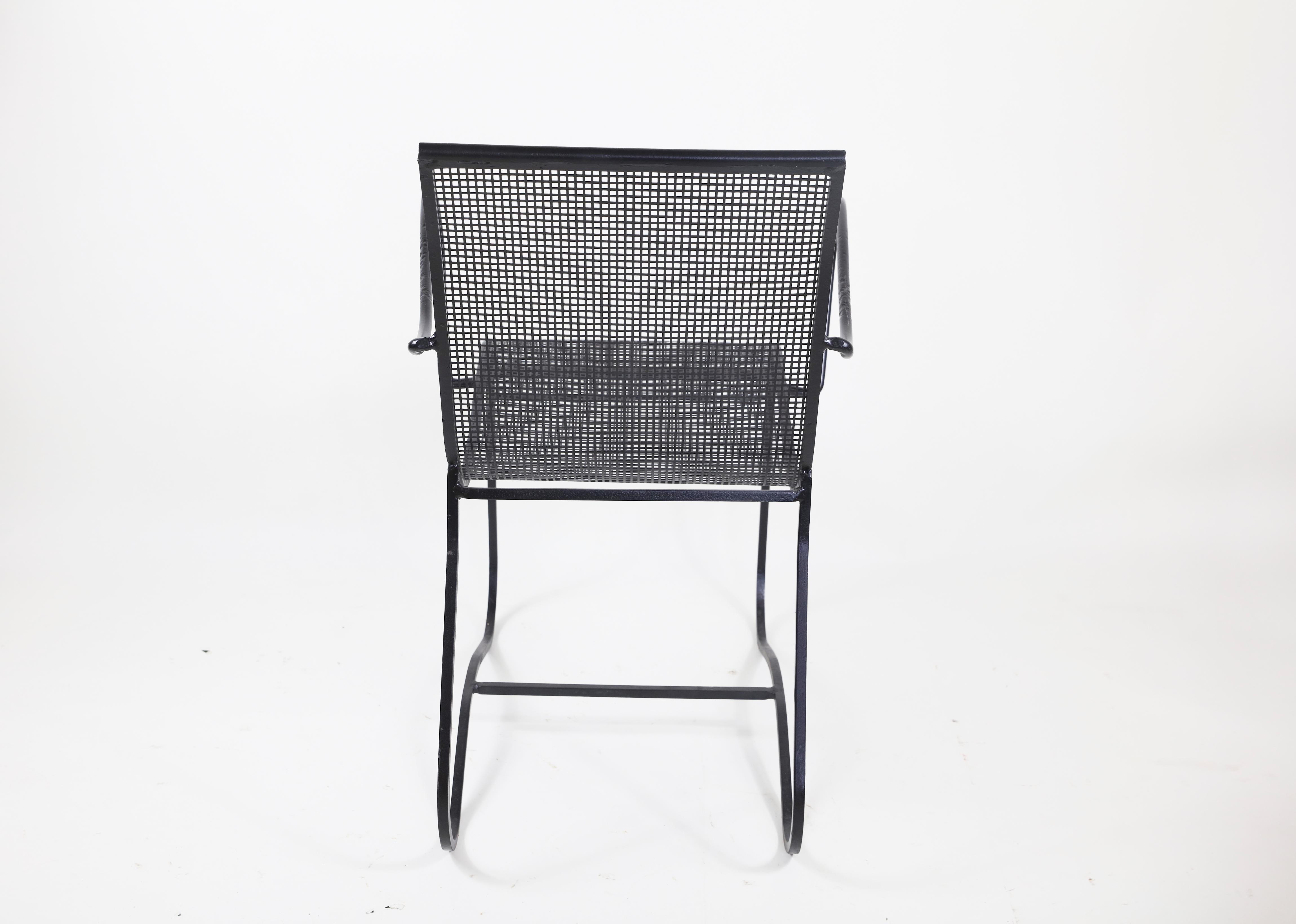 Set of 4 Vintage France Black Iron Chairs In Excellent Condition In Bridgehampton, NY