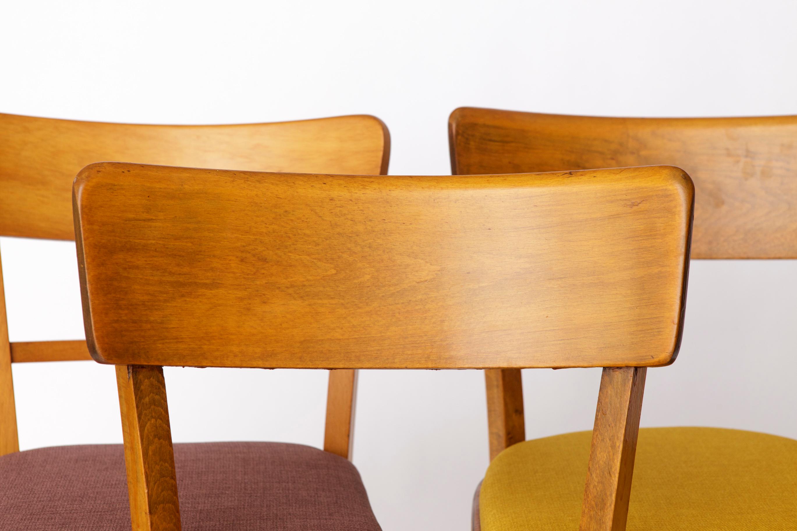 Satz von 4 Vintage Frankfurter Stühle - 1960er/1970er Jahre Deutsch Mid Century Buchenholz im Angebot 1