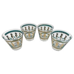 Set of 4 Vintage Fred Press Designed "Sea Ballet" Old Fashioned Glasses
