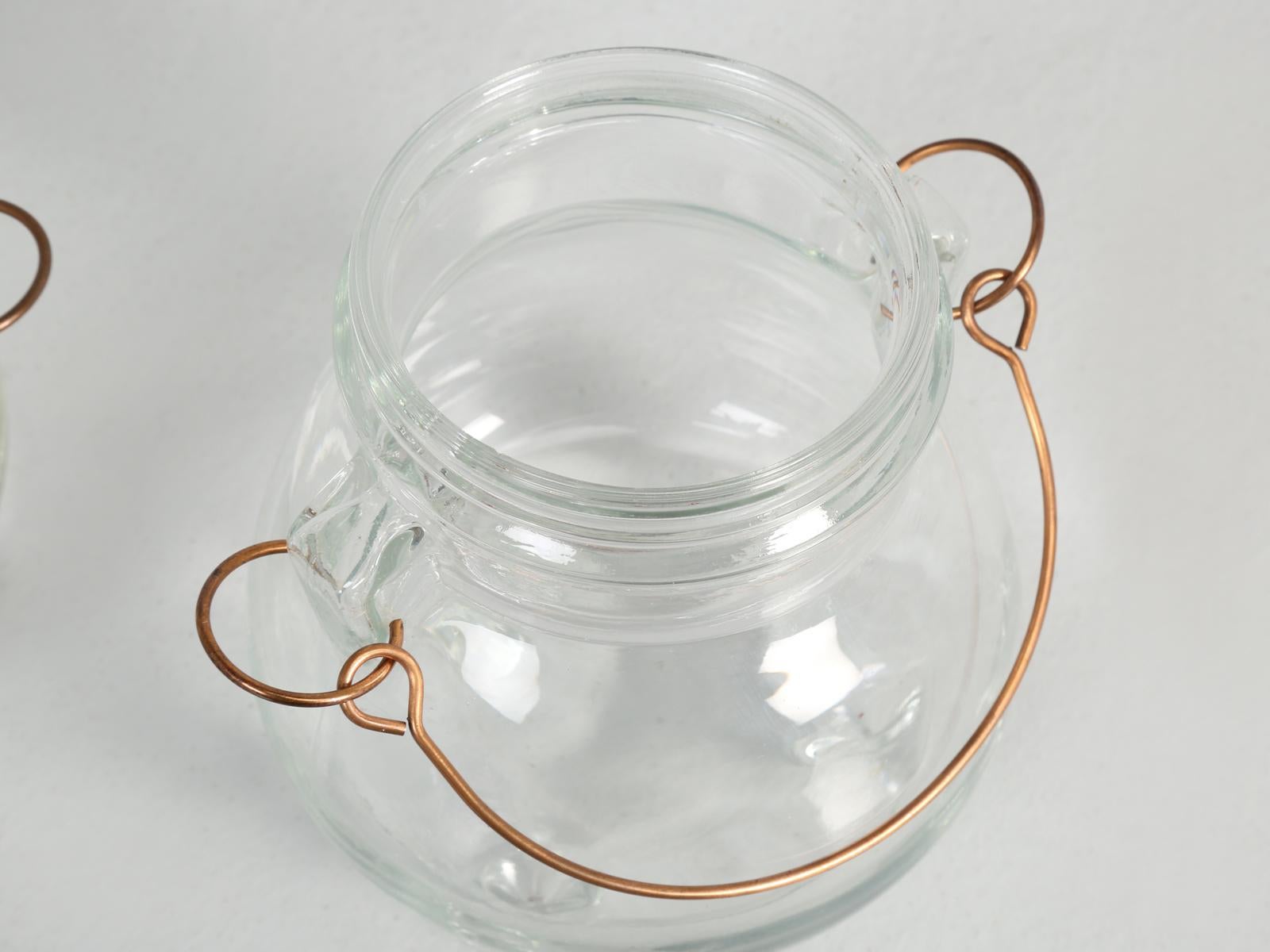 Set of 4 Vintage French Glass Containers with Lids 3
