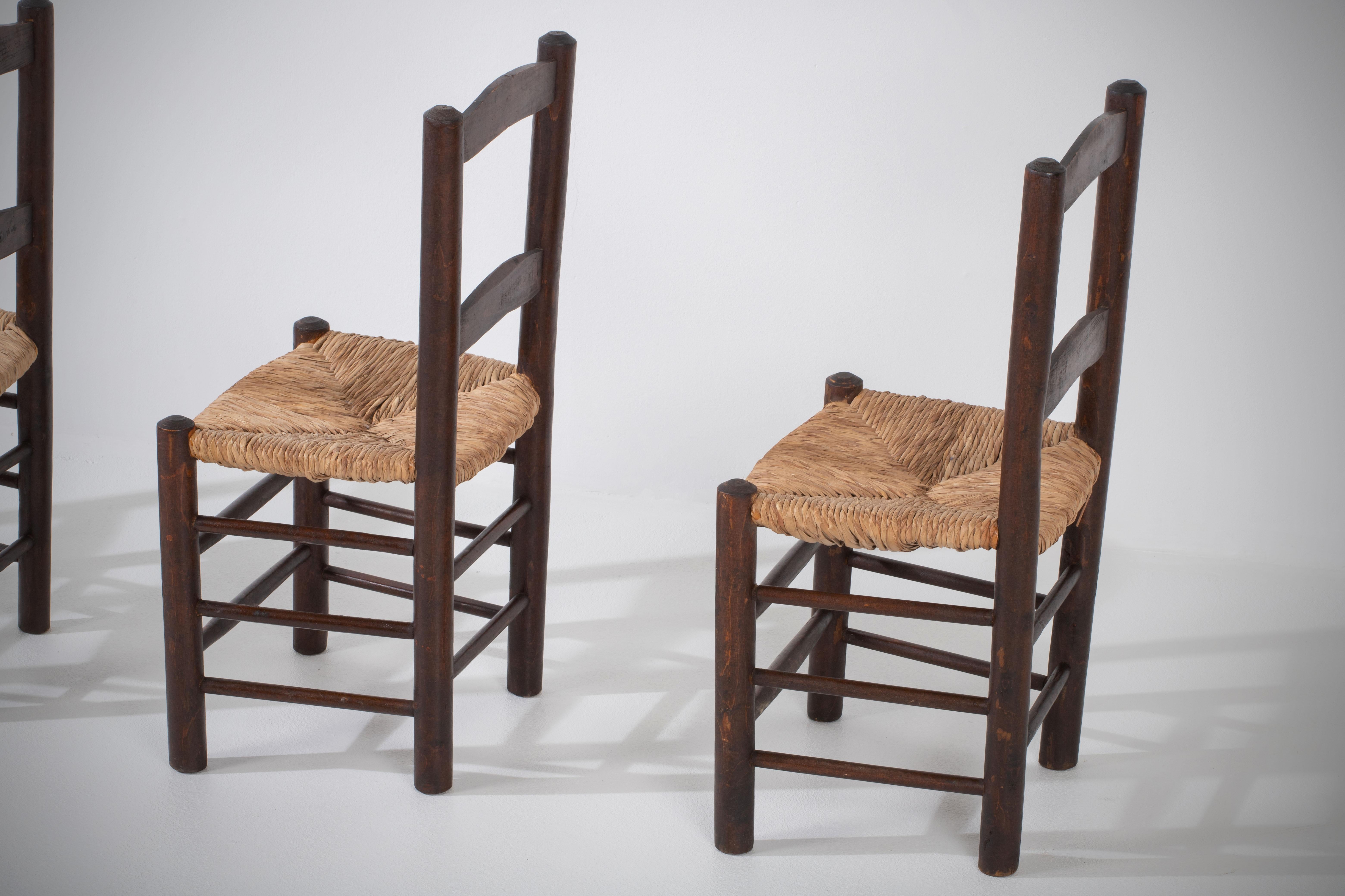 Set di 4 sedie da pranzo vintage in Oak in vendita 8