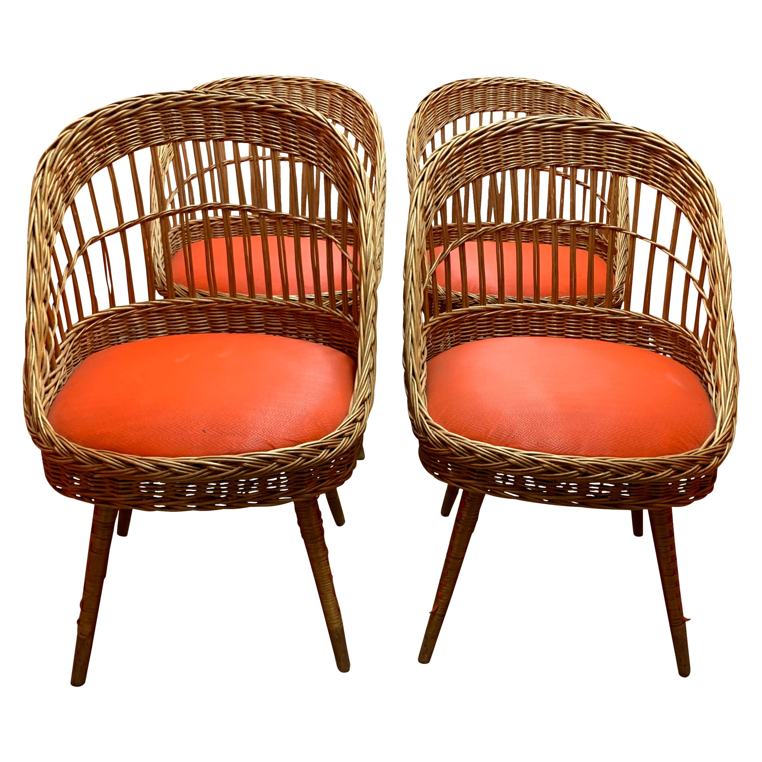 Set of 4 Vintage French Occasional Chairs For Sale at 1stDibs