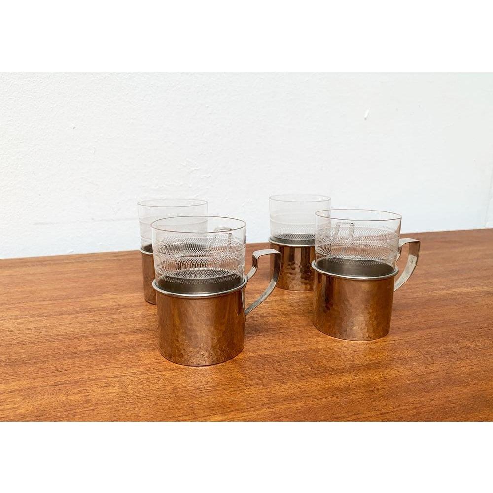 Set di 4 bicchieri da tè vintage della DDR, Germania Est, MUQ in vendita 1
