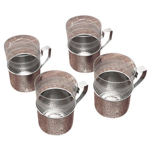 Ensemble de 4 verres à thé vintage d'Allemagne de l'Est GDR de MUQ
