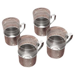 Set of 4 Vintage GDR East German Tea Glasses from MUQ