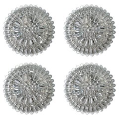 Lot de 4 Lights en verre géométrique vintage pour plafond ou mur Appliques affleurantes