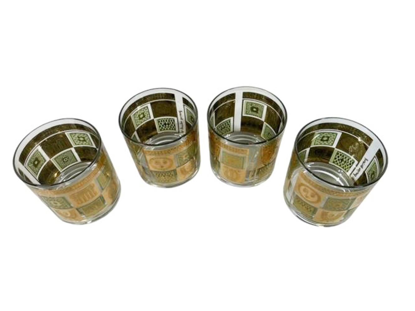Lote de 4 copas de cristal Vintage Georges Briard 