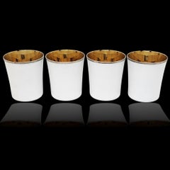 Satz von 4 Vintage Gerald Benney Silber vergoldet & Emaille Becher / Tassen London 1972