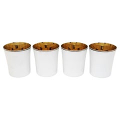 Satz von 4 Vintage Gerald Benney Silber vergoldet & Emaille Becher / Tassen London 1972