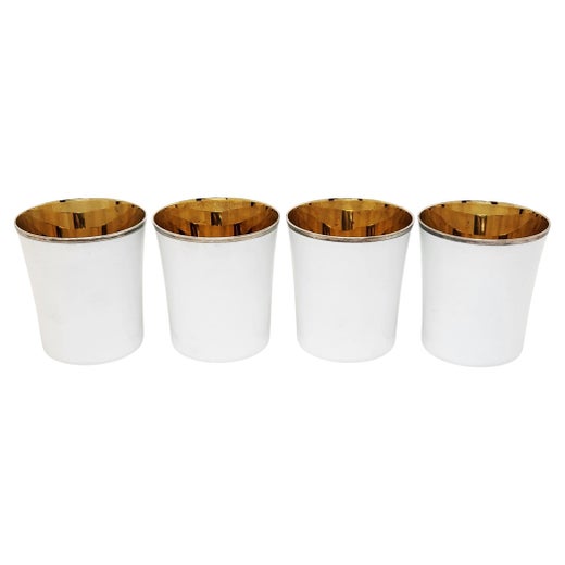 Set of 4 Vintage Gerald Benney Silver Gilt & Enamel Beakers / Cups London 1972
