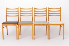Set of 4 Vintage German Beech Dining Chairs  Newly Upholstered  1970s Vintage