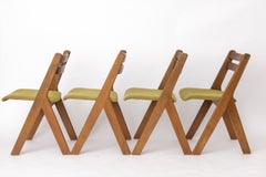 Set of 4 Vintage German Dining Chairs 1970s, Attributed to Casala, Beech Wood