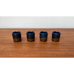 Set of 4 Vintage German Studio Line Brotzeit Shot Glasses in Ceramic, 1970s