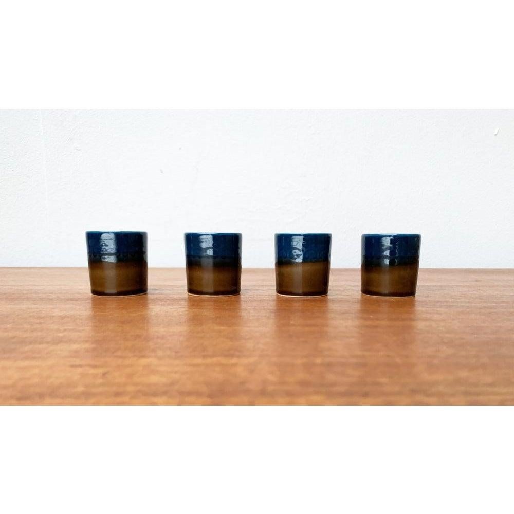 Allemand Ensemble de 4 verres Brotzeit vintage allemands Studio Line en céramique, 1970 en vente