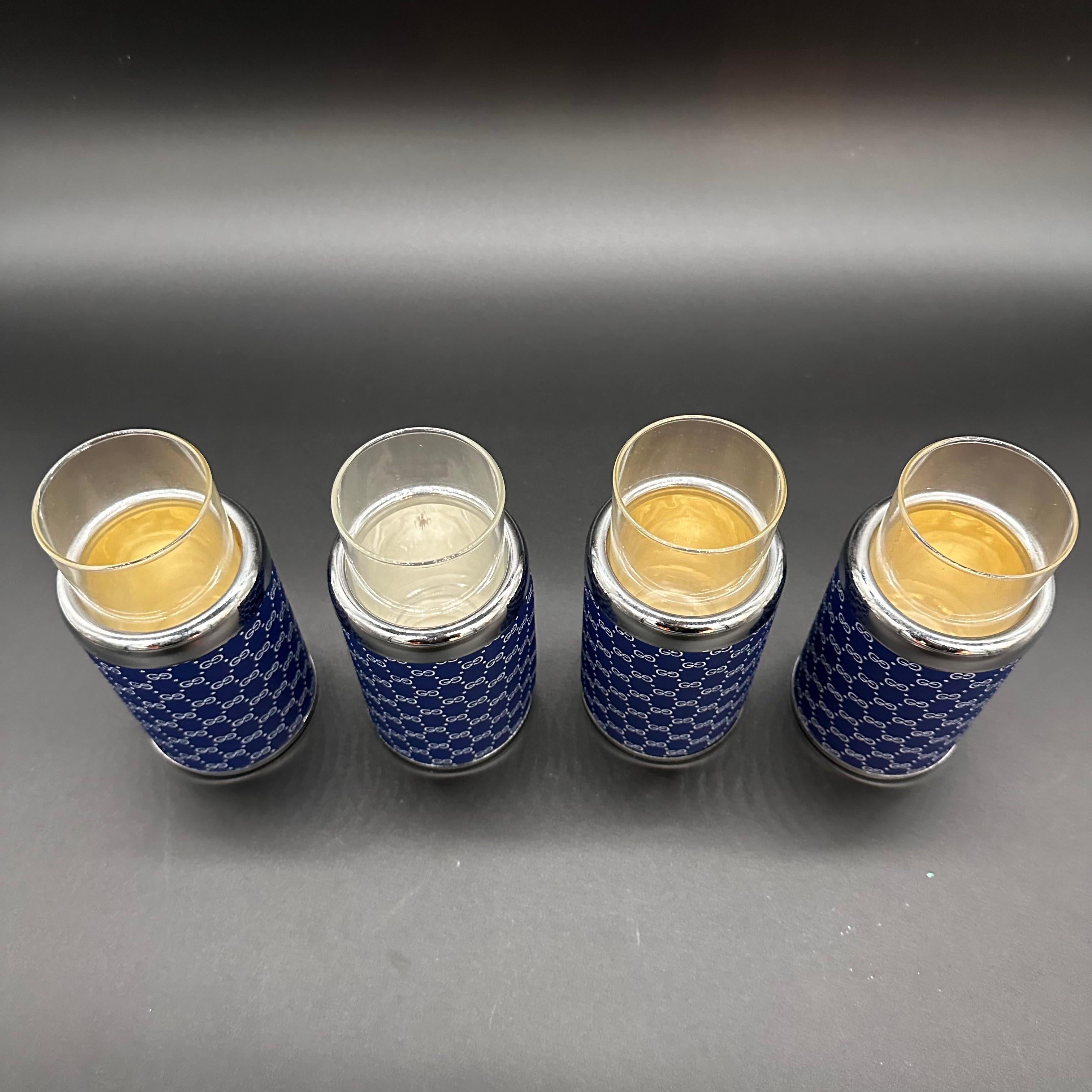 Set of 4 Vintage Gucci Cup Holder 1970s In Good Condition In Los Angeles, CA