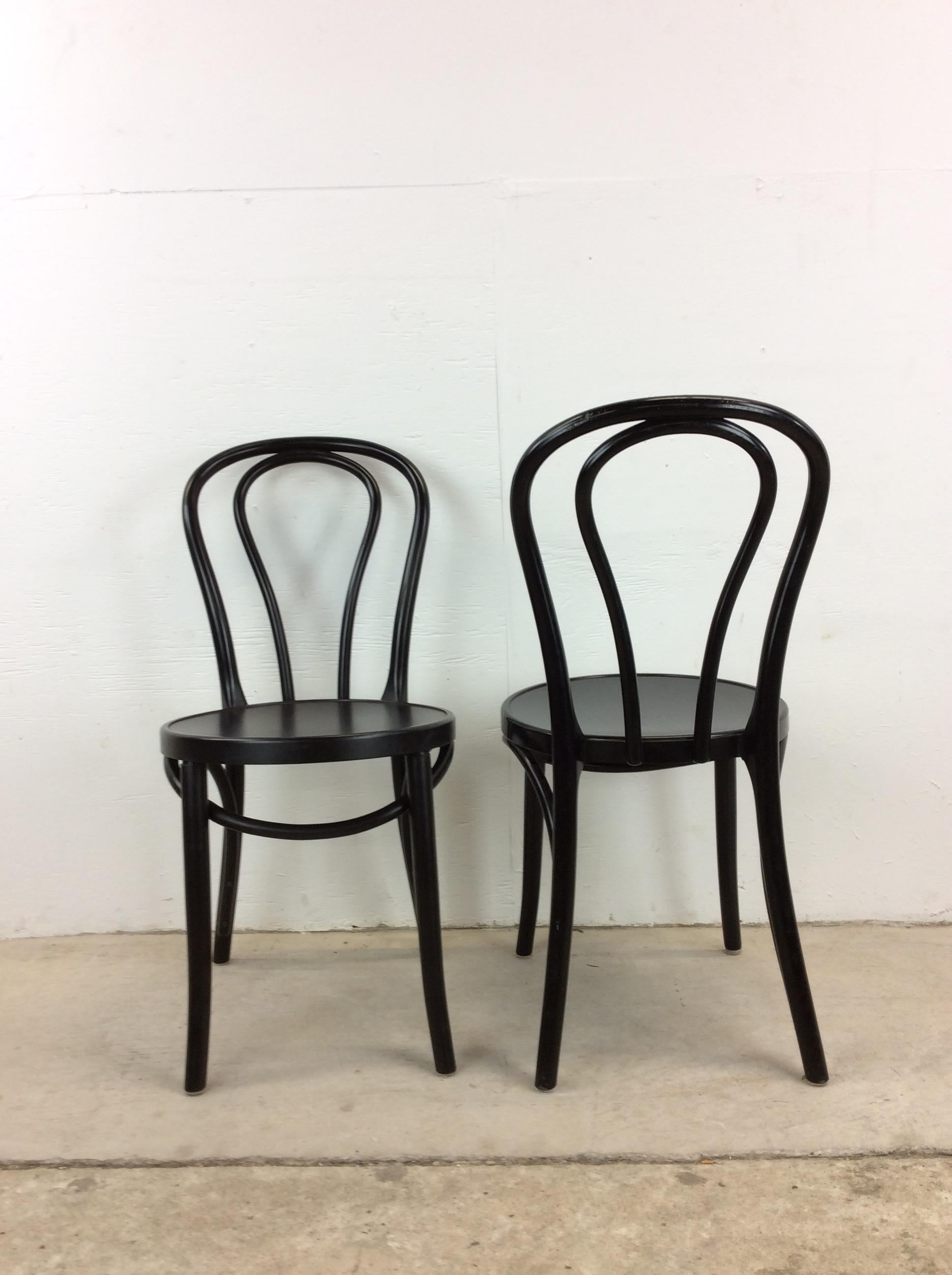 Plastic Set of 4 Vintage IKEA Black Cafe Style Chairs For Sale
