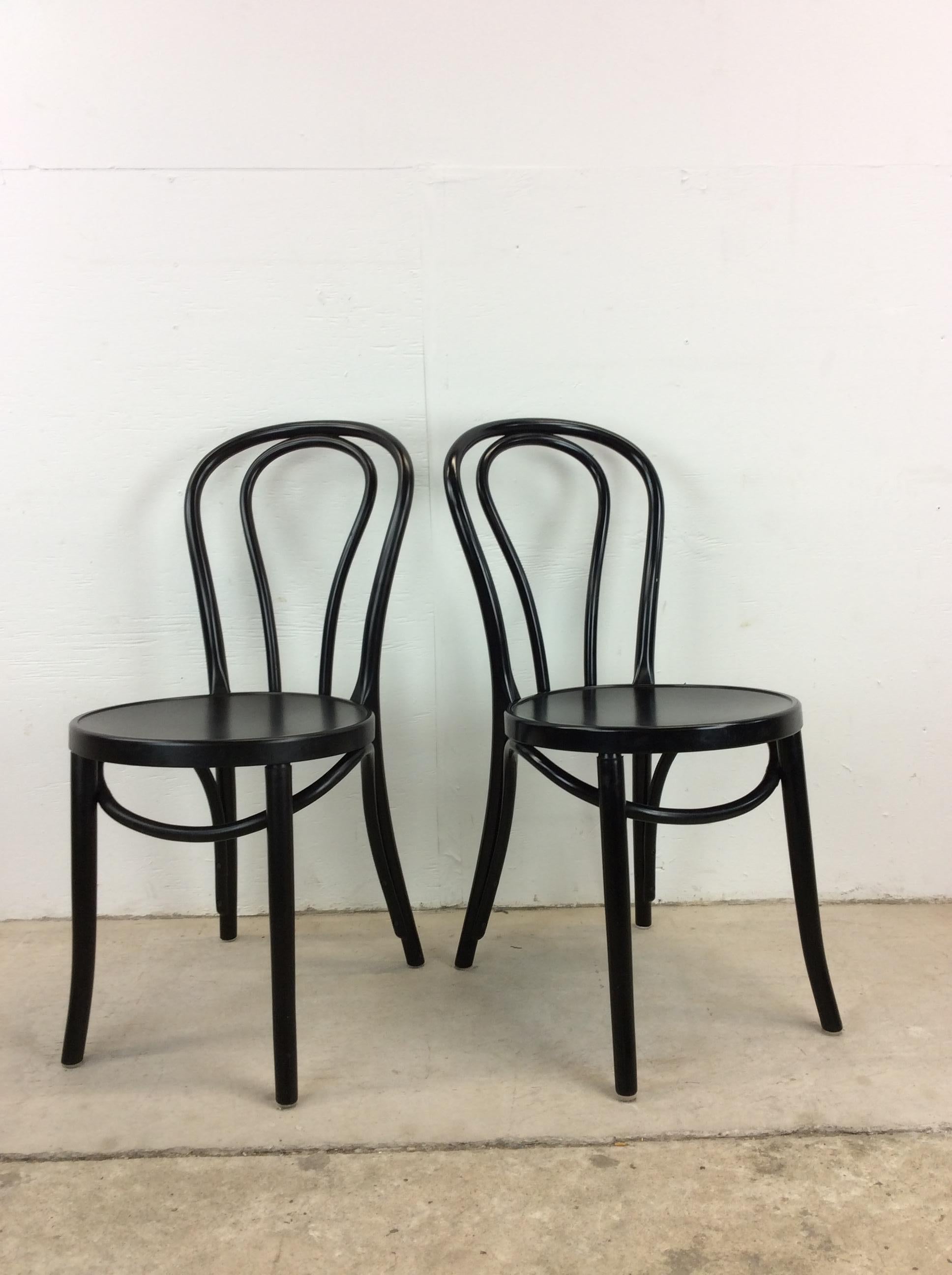 Set of 4 Vintage IKEA Black Cafe Style Chairs For Sale 1