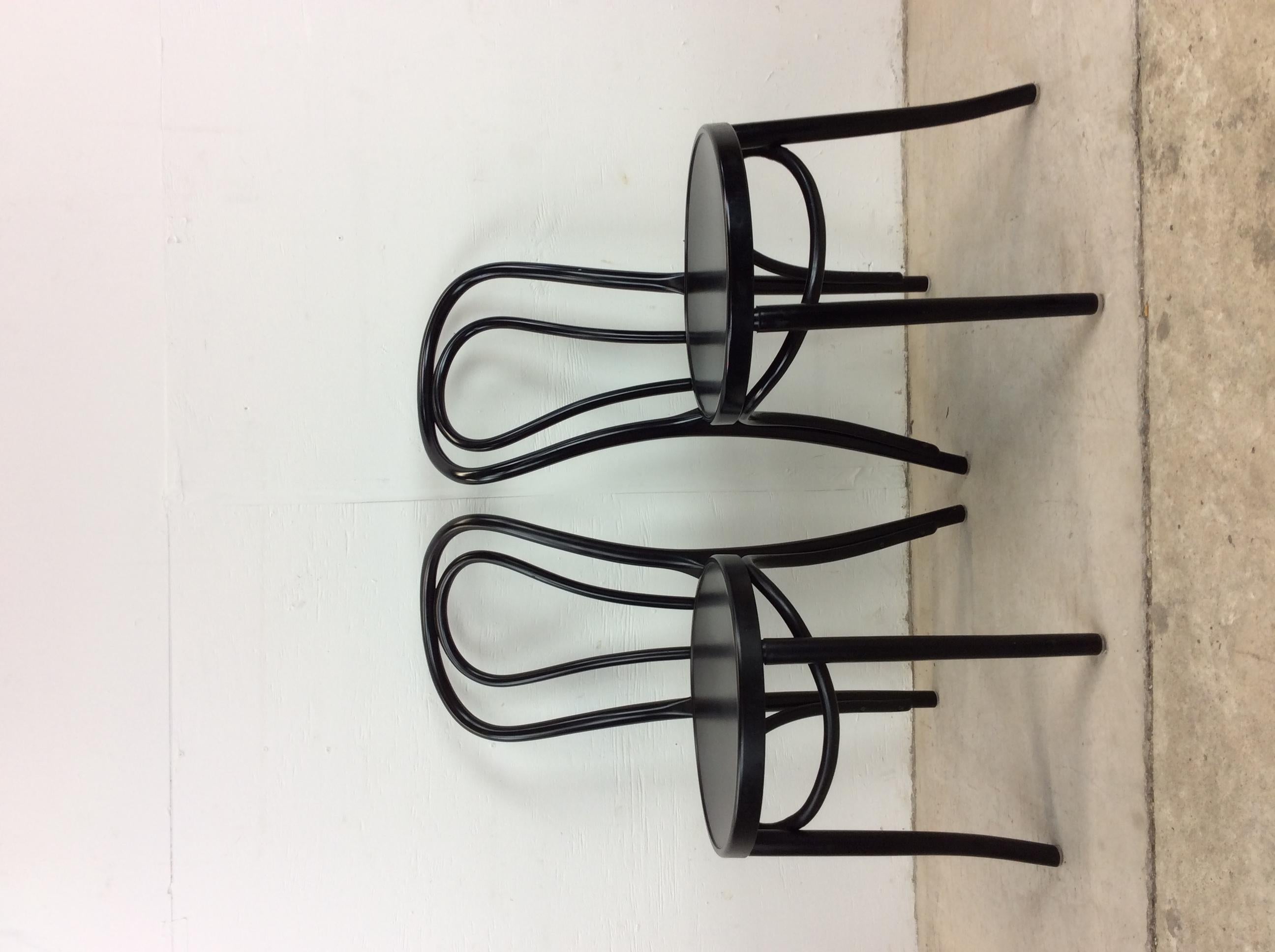 Set of 4 Vintage IKEA Black Cafe Style Chairs For Sale 2